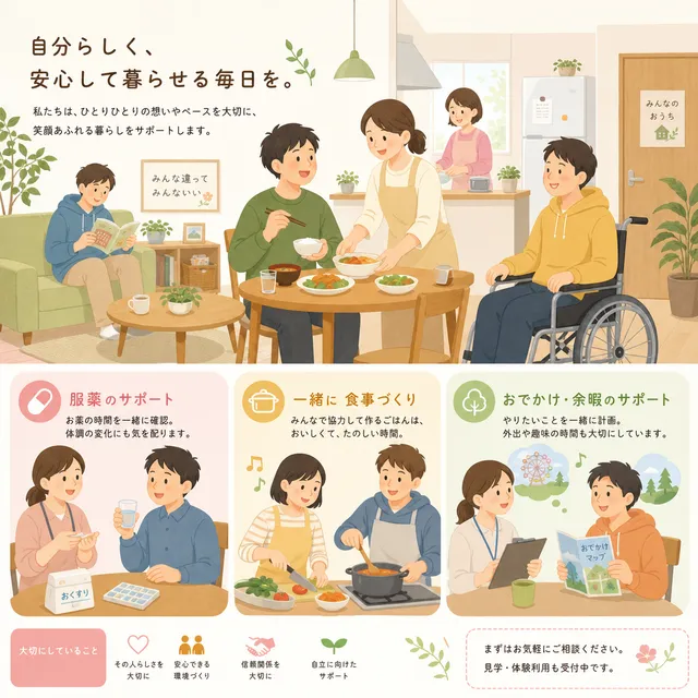 障がい者グループホームの日常生活支援で大切な工夫と実践の画像